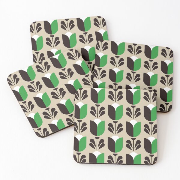 Item preview, 2740 C - retro tulips, green designed and sold by RouCouCou.
