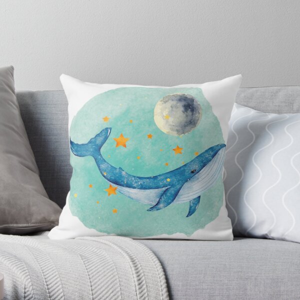 Magical Whale Throw Pillow