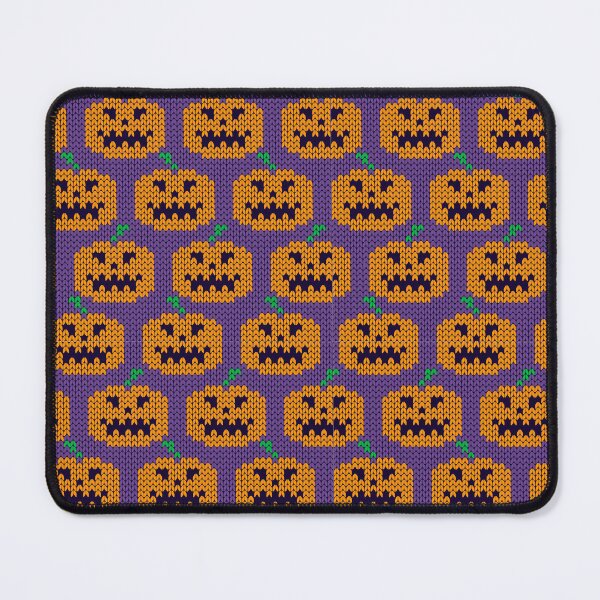 Item preview, Knitted jacquard ornament with orange pumpkins on purple backgound seamless pattern. Halloween  illustration designed and sold by Marina Smorodinskaya.