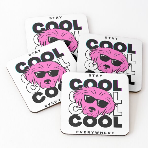 Item preview, Stay Cool Everywhere design with colorful dog face designed and sold by Popular Designs.