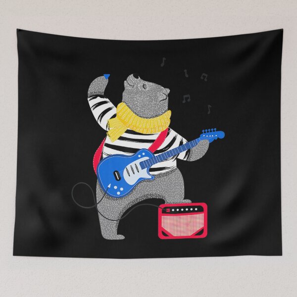 Item preview, Cool Bear Plays On Electric Guitar Music Instrument designed and sold by agagag44tsag.