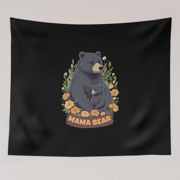 Item preview, "Mama Bear" - A cute and endearing design featuring a bear silhouette with the text "Mama Bear," symbolizing a mother's protective and nurturing nature. designed and sold by Bee Happy Creative™.