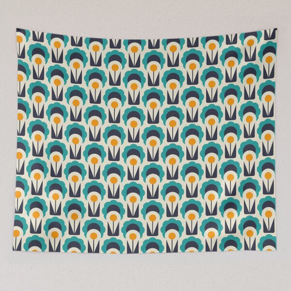 Item preview, 2744 B - Scandinavian camomiles, blue / yellow designed and sold by RouCouCou.