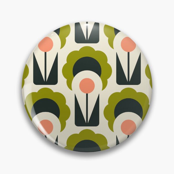 Item preview, 2744 C - Scandinavian camomiles, green / pink designed and sold by RouCouCou.