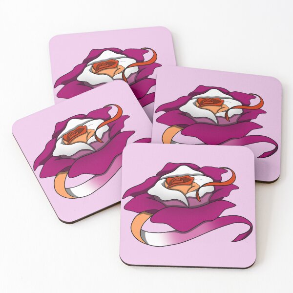 Item preview, Lesbian Pride Rose with Banner designed and sold by DragonsMark.