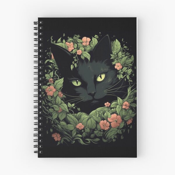 Item preview, Embrace the mystical charm of our black cat with flora. designed and sold by Bee Happy Creative™.
