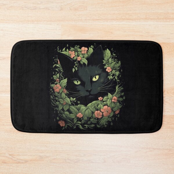 Item preview, Embrace the mystical charm of our black cat with flora. designed and sold by Bee Happy Creative™.
