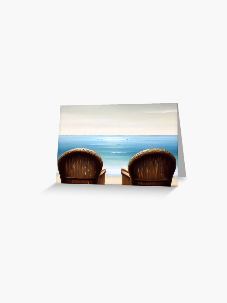 Thumbnail 1 of 2, Greeting Card, Beach Chairs 1 designed and sold by kartedrop.