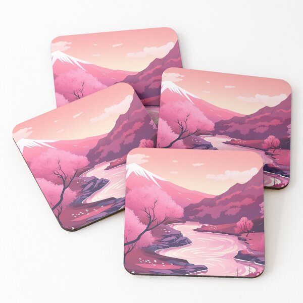 Item preview, Pink Japanese Landscape - Harmony and Serenity designed and sold by Neuronexia.