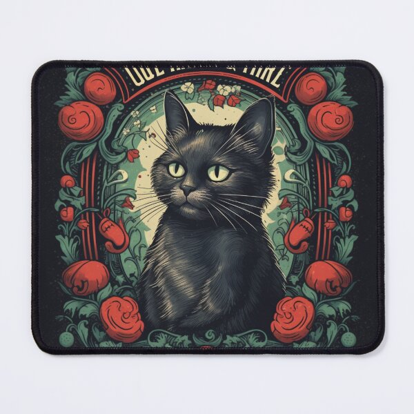Item preview, Vintage Black Cat with Rose - Retro Charm and Mystical Beauty designed and sold by Bee Happy Creative™.