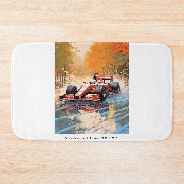 Item preview, Fernando Alonso 2018 Mclaren MCL33 F1 Watercolour Painting Print designed and sold by PicTechNowArt.