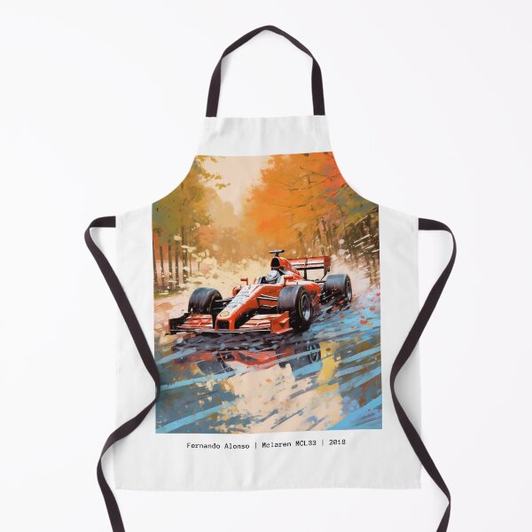 Item preview, Fernando Alonso 2018 Mclaren MCL33 F1 Watercolour Painting Print designed and sold by PicTechNowArt.