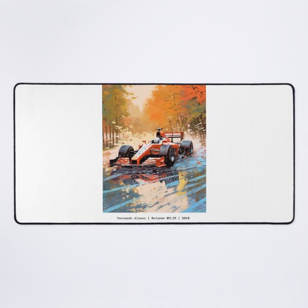 Item preview, Fernando Alonso 2018 Mclaren MCL33 F1 Watercolour Painting Print  designed and sold by PicTechNowArt.