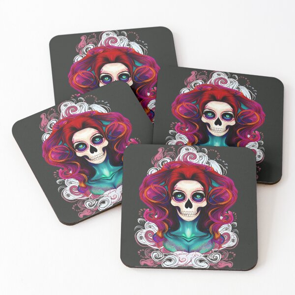 Item preview, Skull Red Waves Mermaid designed and sold by SkullTroops.