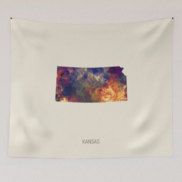 Item preview, Kansas Watercolor Map designed and sold by ArtPrints.