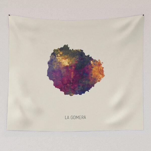 Item preview, La Gomera Watercolor Map designed and sold by ArtPrints.