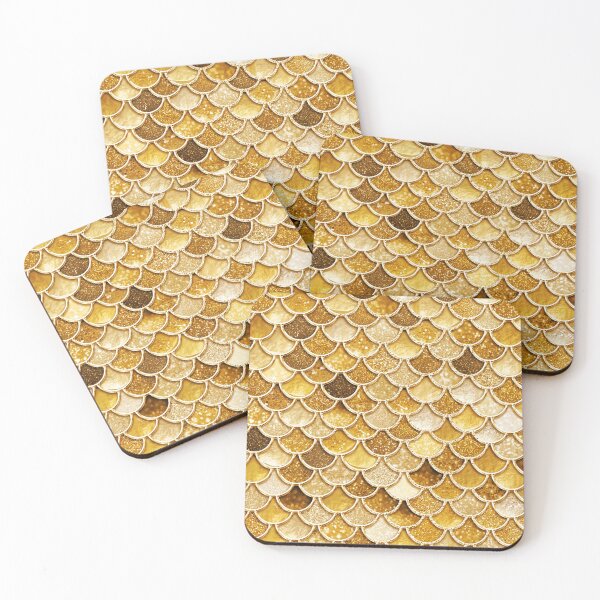 Item preview, Gold Sparkle Faux Glitter Mermaid Scales designed and sold by UtArt.