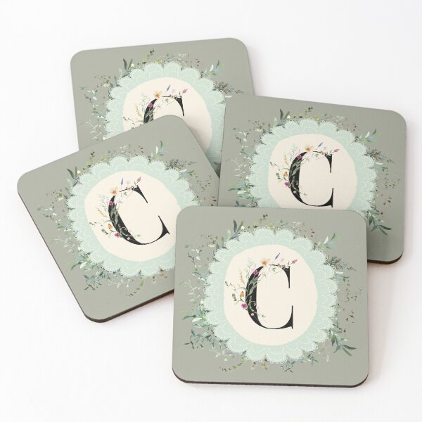 Item preview, Monogram Letter C With Wildflowers designed and sold by HugsAndPrints.