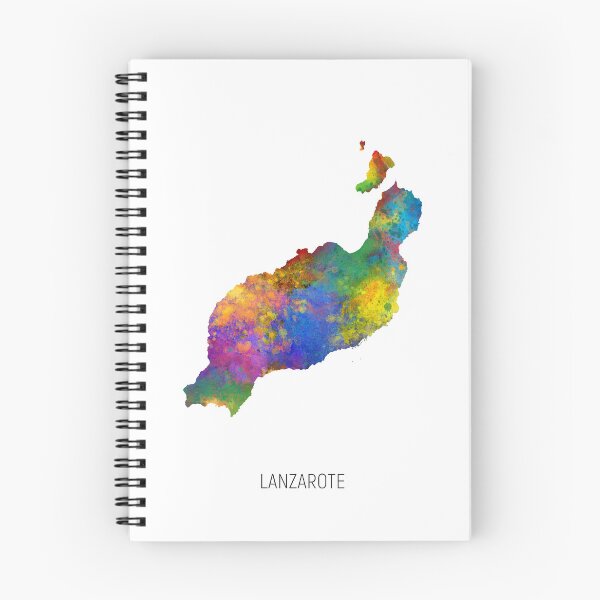 Item preview, Lanzarote Watercolor Map designed and sold by ArtPrints.