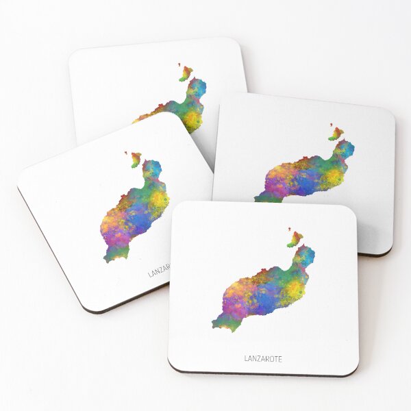 Item preview, Lanzarote Watercolor Map designed and sold by ArtPrints.