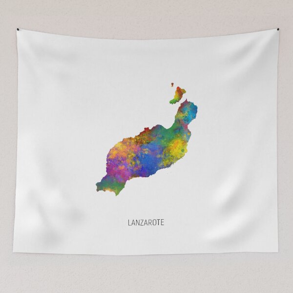 Item preview, Lanzarote Watercolor Map designed and sold by ArtPrints.