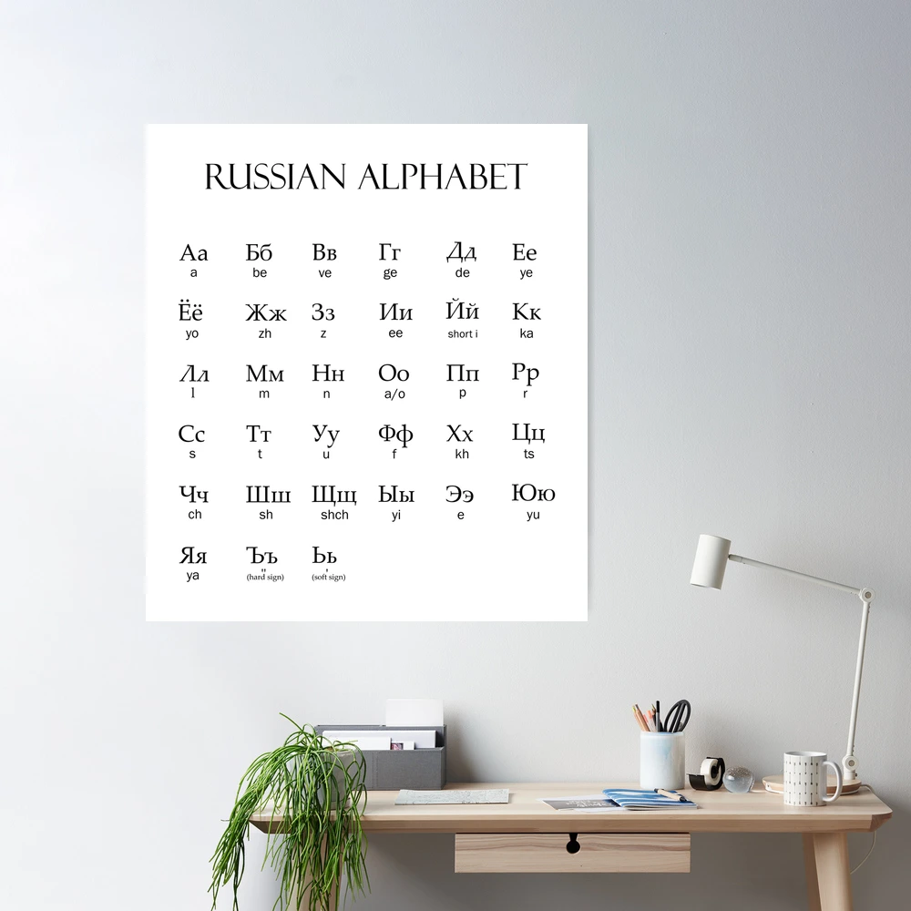 Russian | Alphabet Everyday Inspiration Cyrillic Poster With Script\