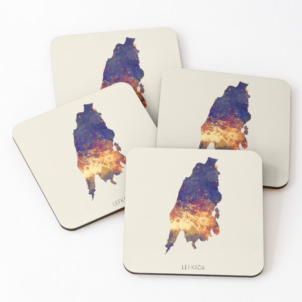 Item preview, Lefkada Watercolor Map designed and sold by ArtPrints.