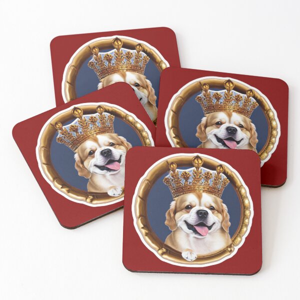 Item preview, Reigning Cats and Dogs Panting Dog Puppy King designed and sold by Bloomin'  Arty Families.
