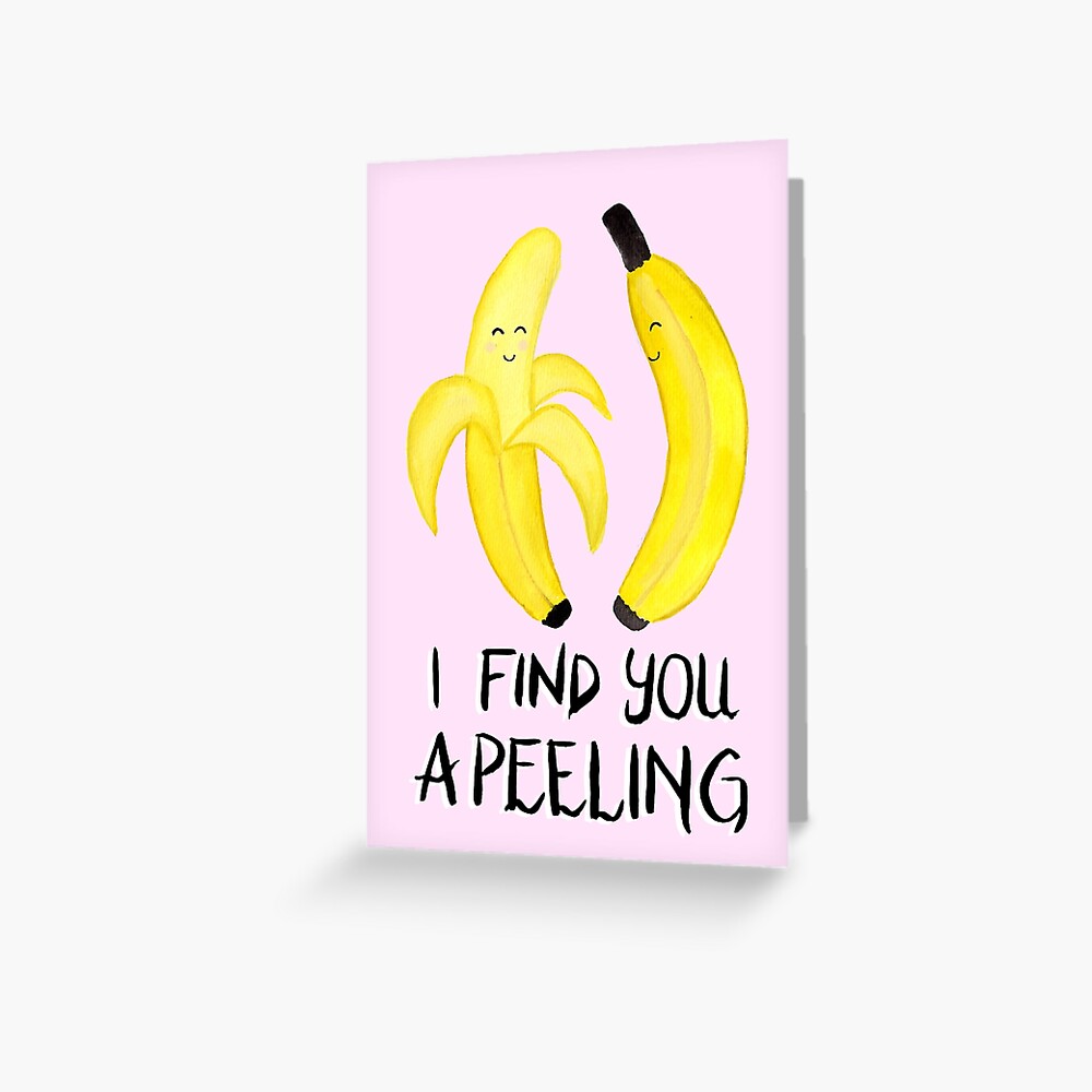 Bananas - I Find You Apeeling - Pink Greeting Card