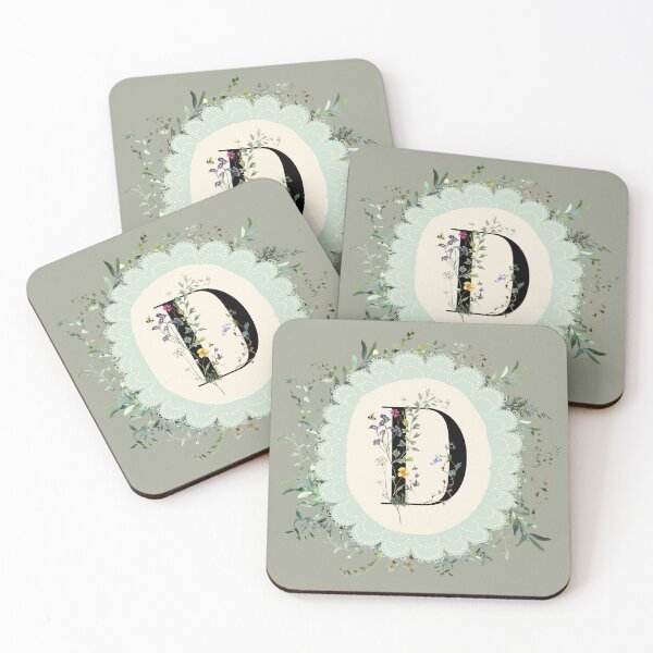 Item preview, Monogram Letter D With Wildflowers designed and sold by HugsAndPrints.