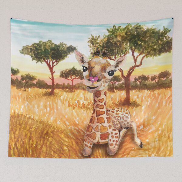 Item preview, Cute baby giraffe painting - Safari Nursery designed and sold by HajnalkArt.