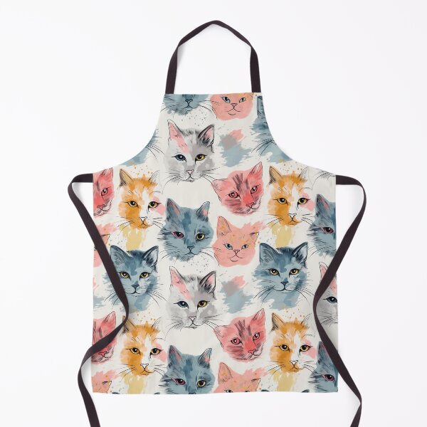 Item preview, Colorful Cat Faces Pattern. Inkblot Style. designed and sold by GiveMeMood.