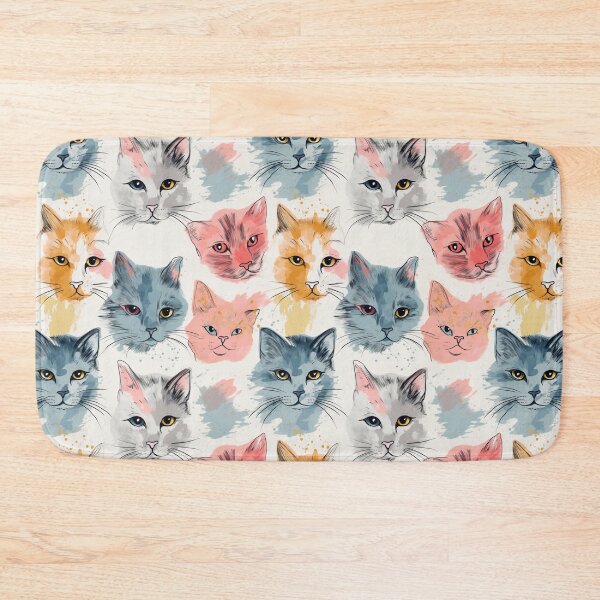 Item preview, Colorful Cat Faces Pattern. Inkblot Style. designed and sold by GiveMeMood.