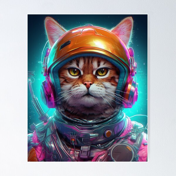 Cute space cat for kids kitten astronaut Vector Image