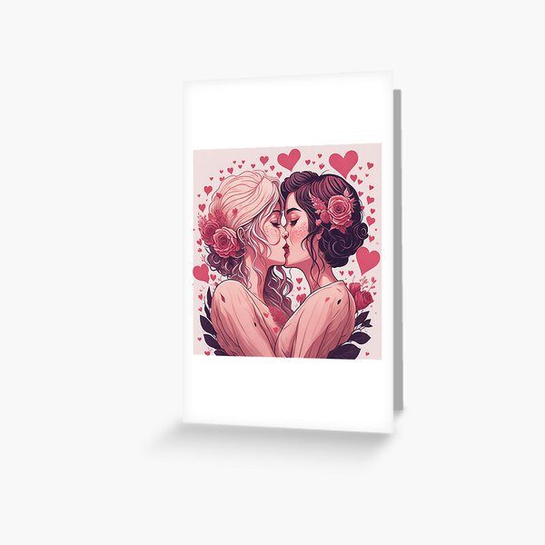 Item preview, Ghibli women in love - beautiful expression of love - Valentine designed and sold by ROBIN MACGREGOR.