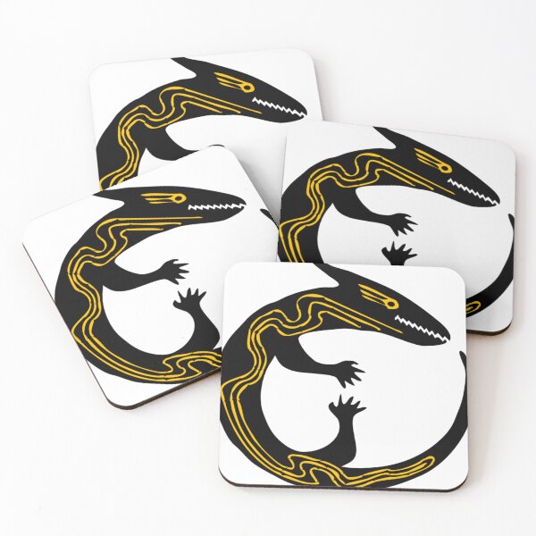 Item preview, yellow spotted black lizard rolled circle designed and sold by OdessaDaniel57.