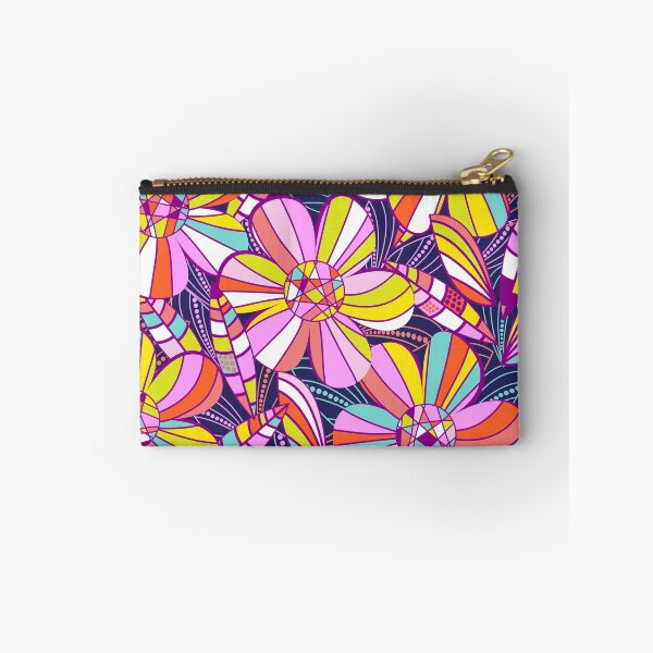 Item preview, Retro 1970s flower power in the cocktail lounge - navy and jewel tones designed and sold by BlackDogArtists.