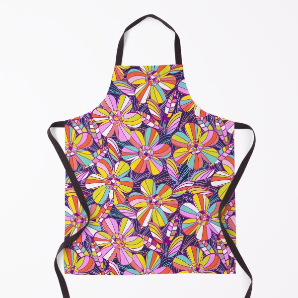 Item preview, Retro 1970s flower power in the cocktail lounge - navy and jewel tones designed and sold by BlackDogArtists.