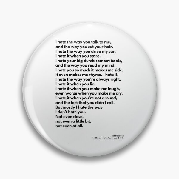 Item preview, 10 Things I Hate About You (1999), Quote designed and sold by PinkandP.