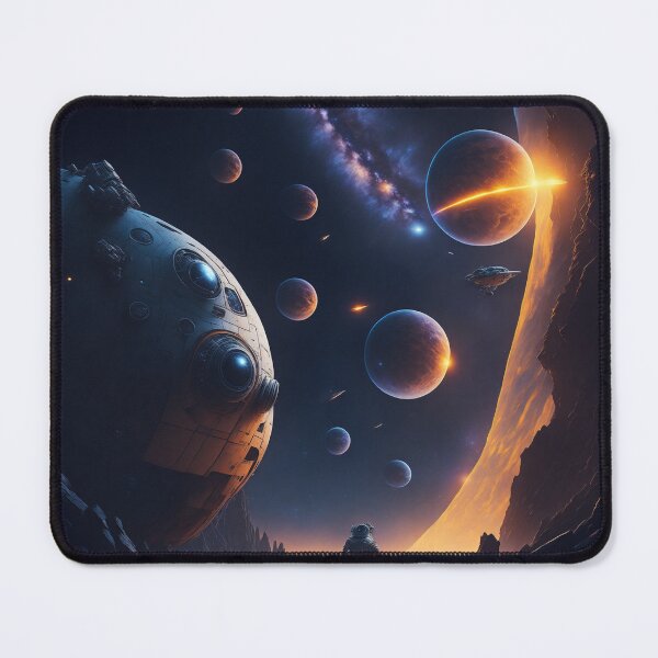 Item preview, Futuristic Space Landscape: Join Wall-E and Eve on an Epic Journey designed and sold by RedArtG09.