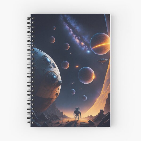 Item preview, Futuristic Space Landscape: Join Wall-E and Eve on an Epic Journey designed and sold by RedArtG09.