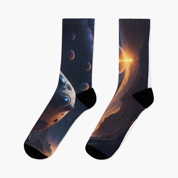 Item preview, Futuristic Space Landscape: Join Wall-E and Eve on an Epic Journey designed and sold by RedArtG09.