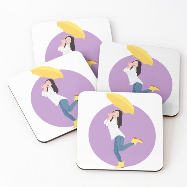 Item preview, Happy girl with yellow umbrella and boots, season change concept. designed and sold by Jayjaynaenae.