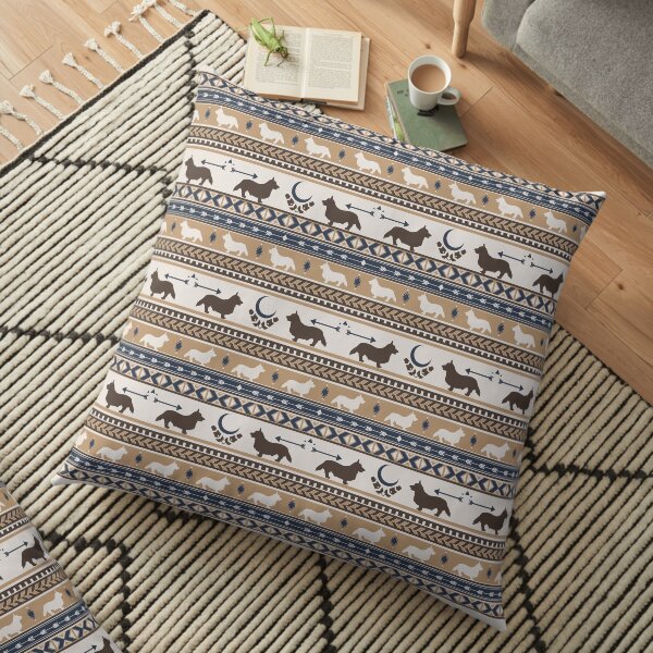 Boho dogs | Corgi tan Floor Pillow