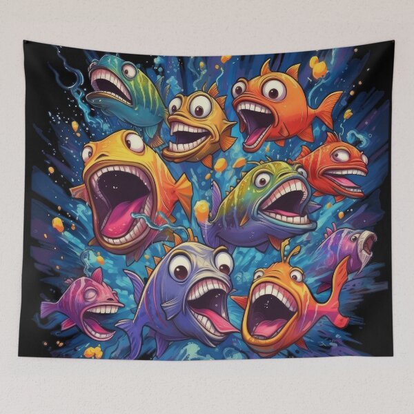 Item preview, South America: Crazy tropical piranhas are going crazy and partying designed and sold by Pixelboys.