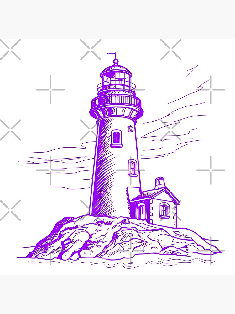 Pigeon Point Lighthouse Color Pencil Drawing: Graphic #221204233