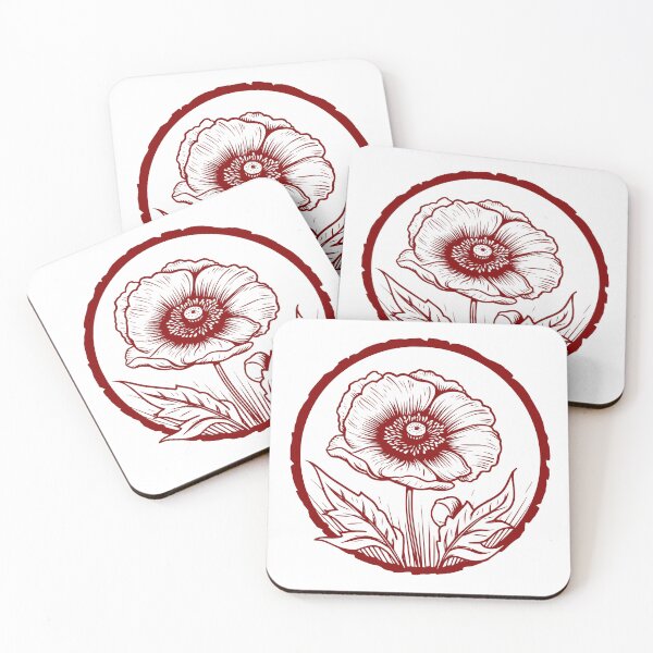 Item preview, Poppy image in a single changeable color 0002 - Different logo size, position, color? Email me -  designed and sold by Picture-Art.