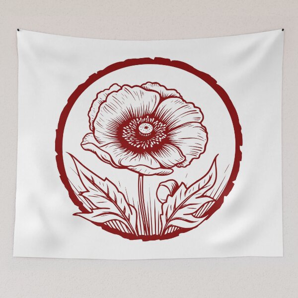 Item preview, Poppy image in a single changeable color 0002 - Different logo size, position, color? Email me -  designed and sold by Picture-Art.