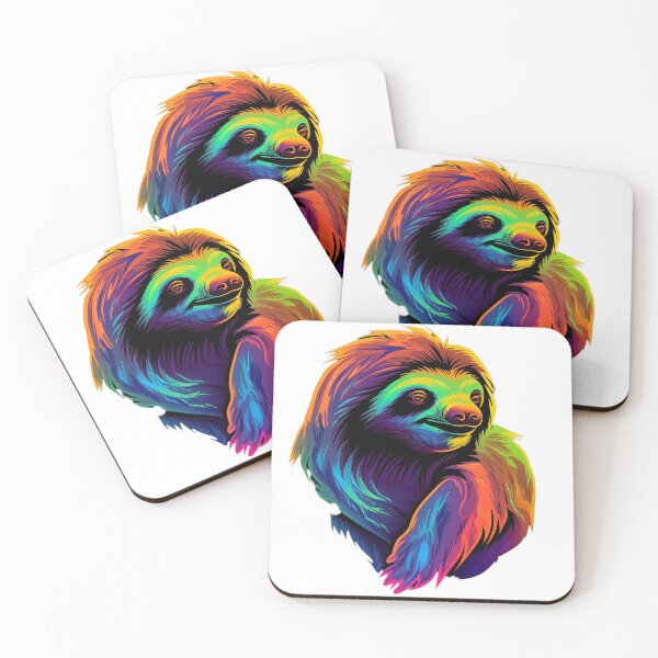 Item preview, sloth as colorful as a rainbow - Different logo size, position? Email me -  designed and sold by Picture-Art.