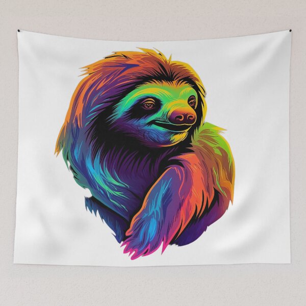 Item preview, sloth as colorful as a rainbow - Different logo size, position? Email me -  designed and sold by Picture-Art.